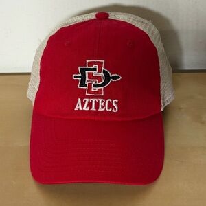 San Diego State Aztecs Red White Captivating Snapback Cap Trucker Hat